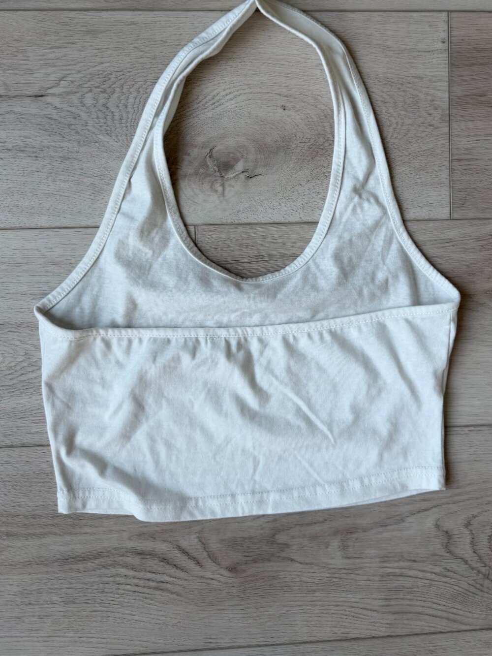 White Open Back Crop Top / Halter Style Top Size Small Used Fair - Picture 3 of 3